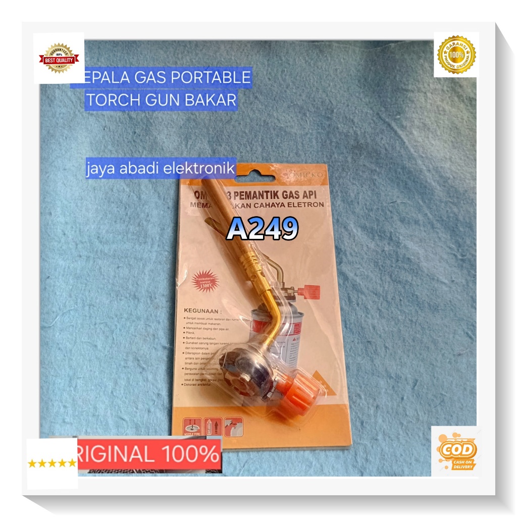 A249 ORI 100% KEPALA GAS PORTABLE H121   TORCH GUN BAKAR las logam mematri Kepala Blender Manual Blo