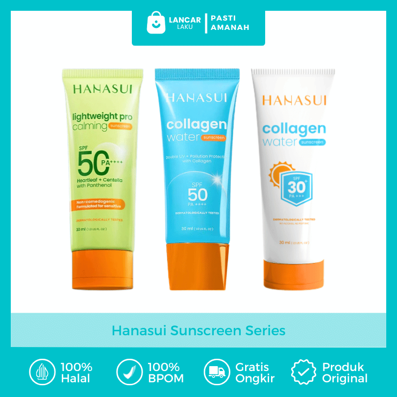 Hanasui Collagen Water Sunscreen Spf 50 Pa ++++ Suncreen Sanskrin Pemutih Wajah Non Comedogenic