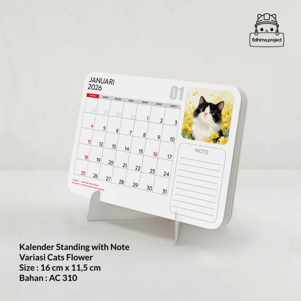 Kalender 2027 | Kalender Standing Note | Kalender Meja 2027 | Kalender Custom 2027