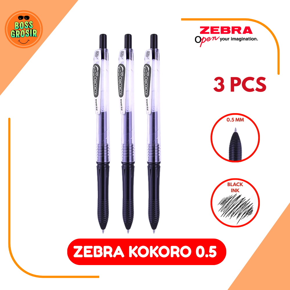 Boss Grosir - Zebra Kokoro Gel Pen 0.5mm Set / Pulpen Lucu / Pulpen Enak / Nyaman / Viral / Sweet