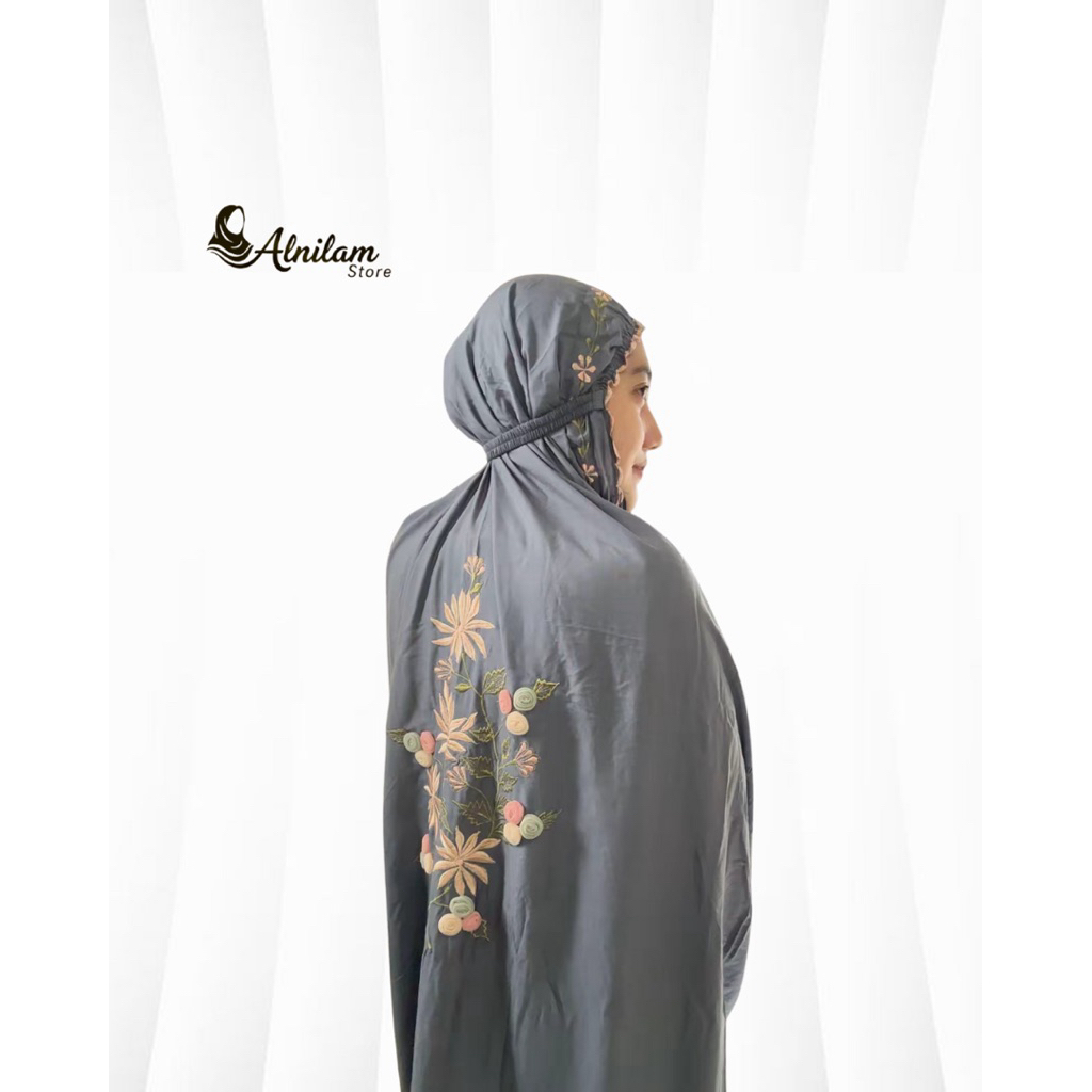 MUKENA DEWASA RAYON PREMIUM BORDIR TILE TERUSAN