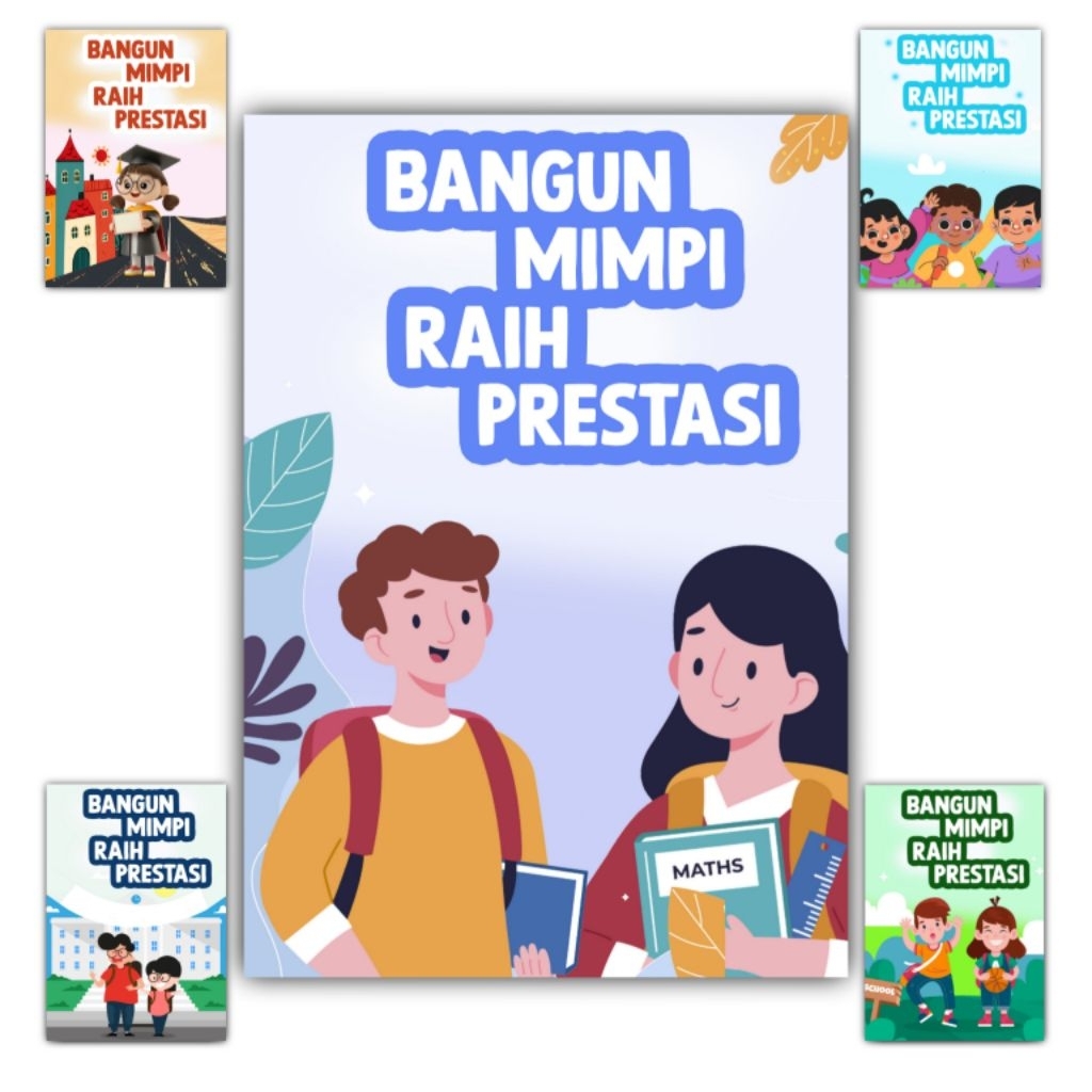 Hiasan dinding Quotes BANGUN MIMPI RAIH PRESTASI ukuran 20x14 cm Poster Dinding kata kata motivasi p