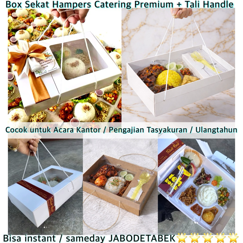 Kotak Nasi Premium Sekat dengan Tali Box Catering Jendela Box Hampers Sekat Premium Box Nasi Premium
