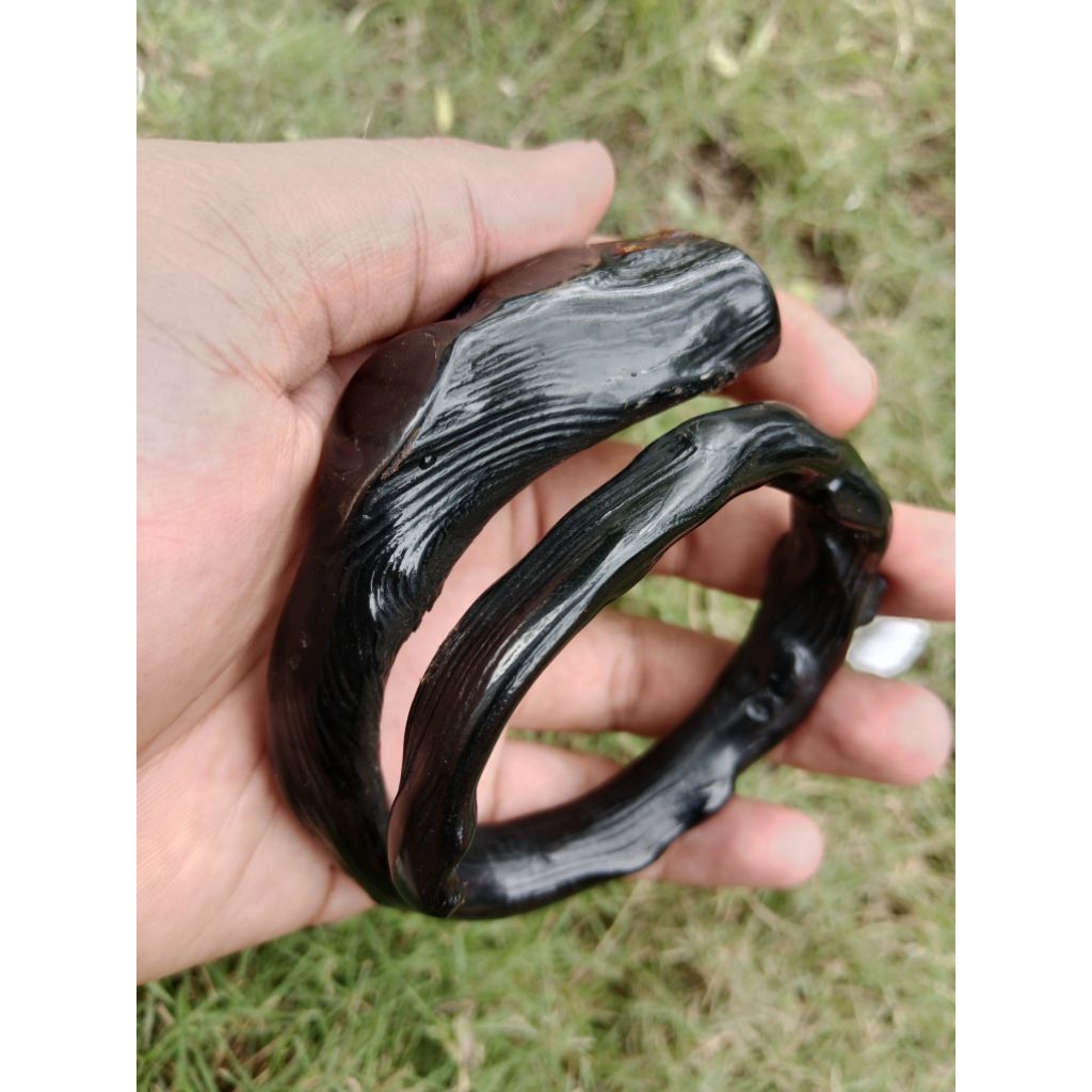 gelang akar bahar hitam asli super jumbo