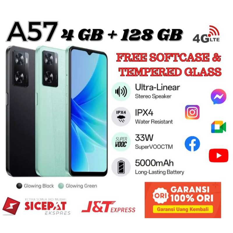 Hp OPPO A57 RAM 4+128GB 4G LTE Garansi 1 Tahun Grosir
