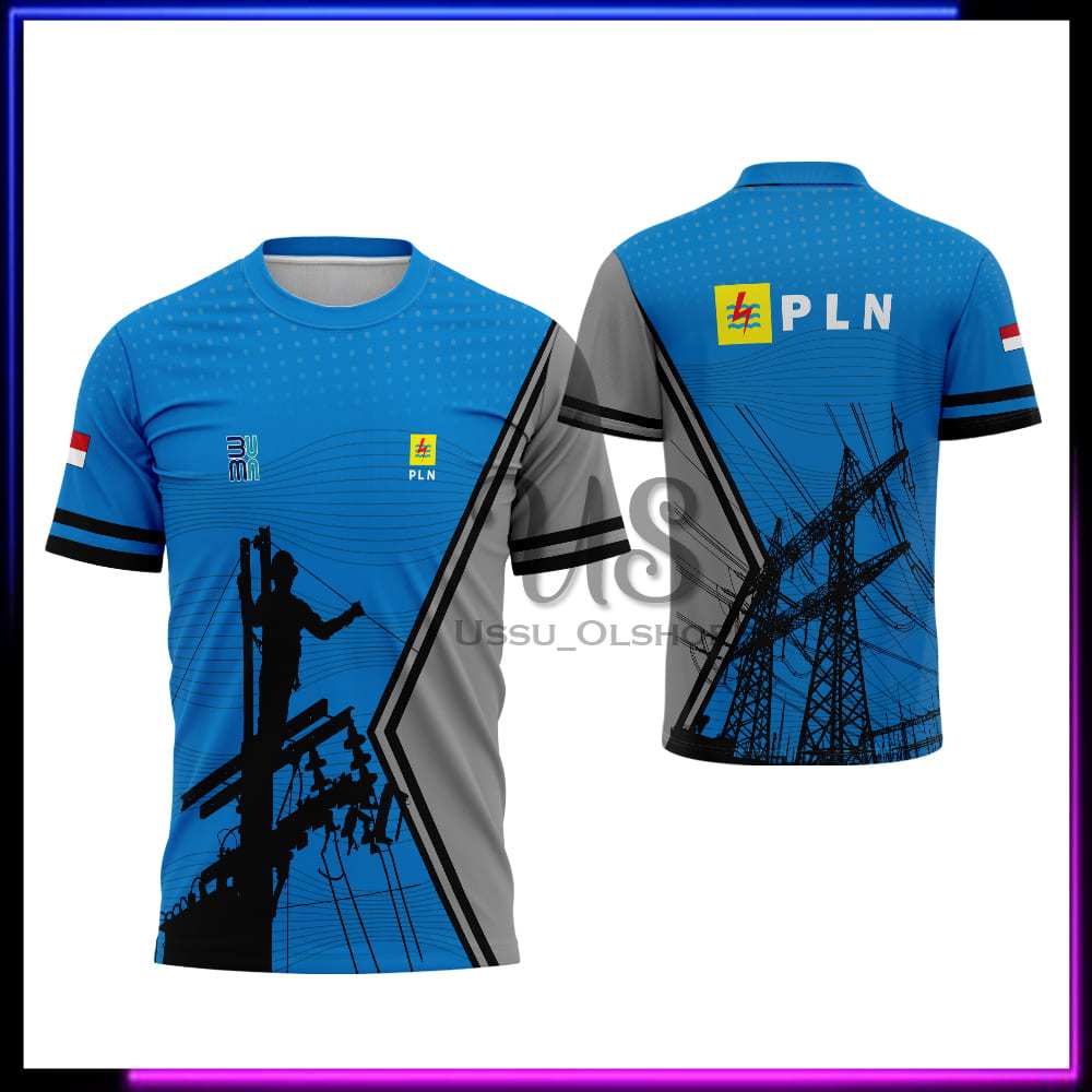 KAOS JERSEY PLN / BAJU PLN PRIA / SERAGAM PLN / BAJU LAPANGAN PLN / KAOS DINAS PLN CUSTOM NAMA