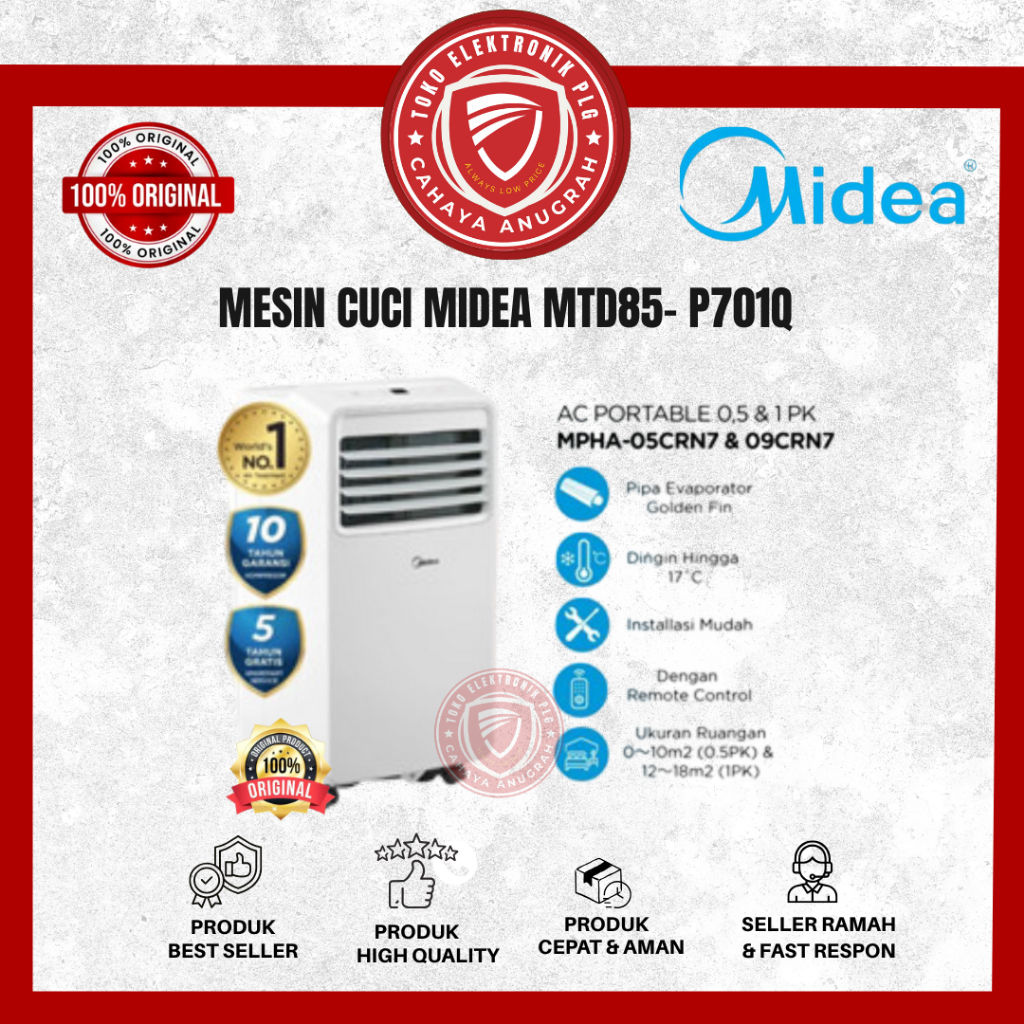 Ac Portable MIDEA 1PK MPHA-09CRN7/Ac Portable 1 PK MIDEA New Series GARANSI