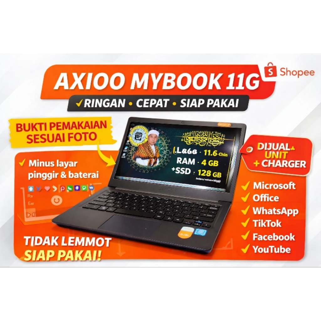 Axioo Mybook 11G Ram 4gb SSD 128GB
