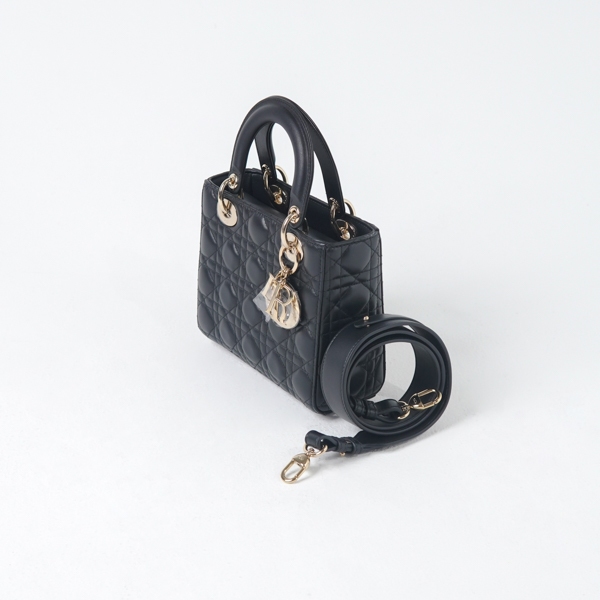 Tas CD LADY DIOR SMALL GHW BLACK LAMBSKIN BAG 100% ORIGINAL