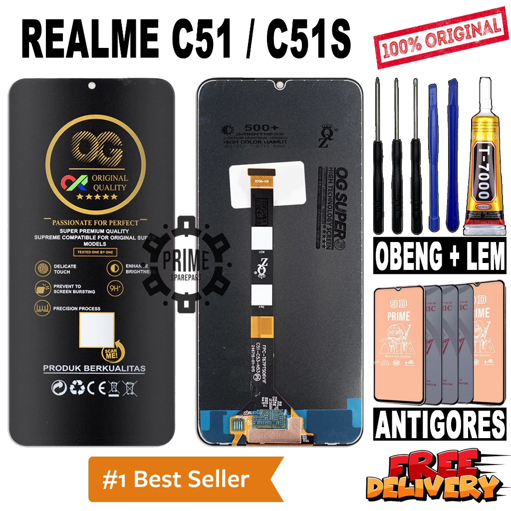 LCD TOUCHSCREEN REALME C51 / C51S ORIGINAL OEM LCD REALME C51 / C51S FULLSET