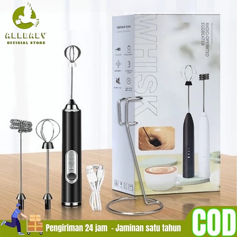 Electric Hand Blender Tangan Pengaduk kopi Milk Frother USB Portable Handheld Mixer Pembuih Susu Pen
