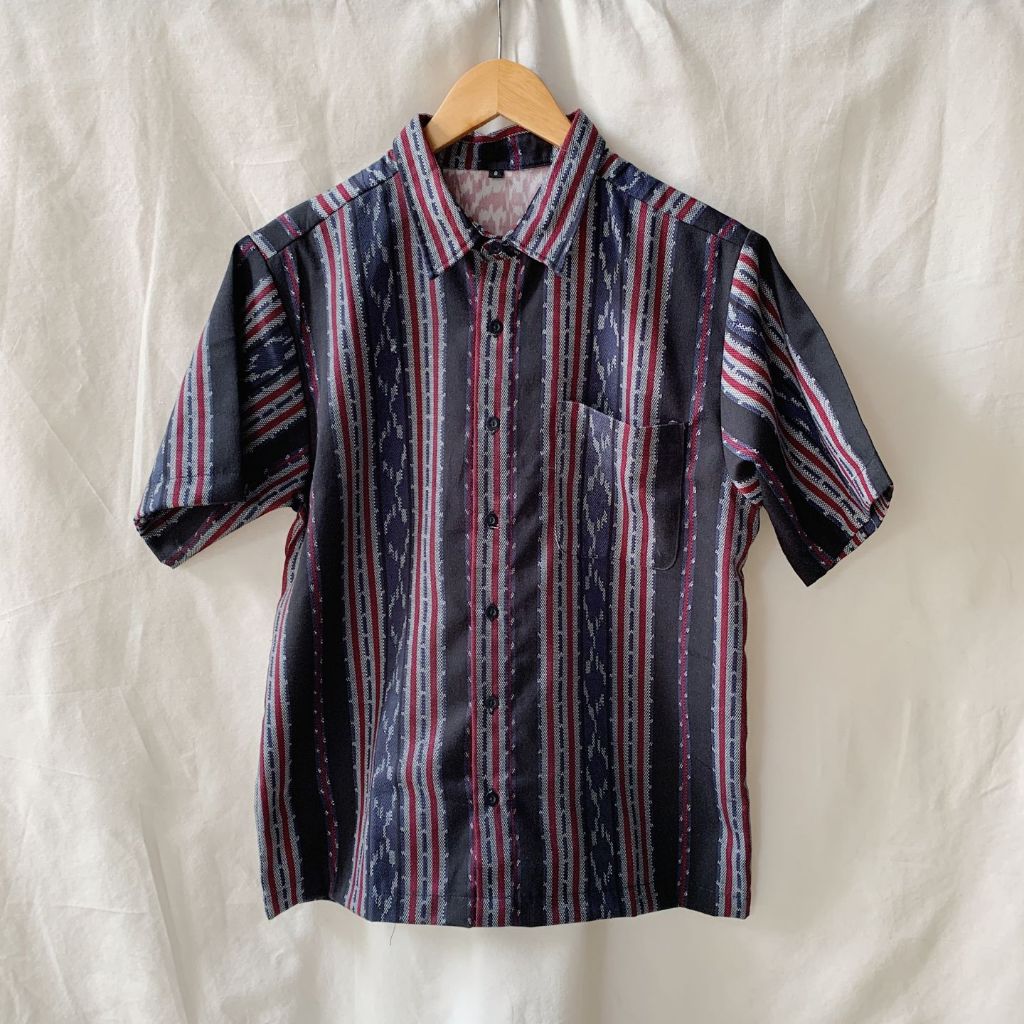 Kemeja Bijaksana - LENGAN PENDEK PRIA POLOS BATIK KANTOR KERJA KERAH MOTIF Sumbawa (CR)