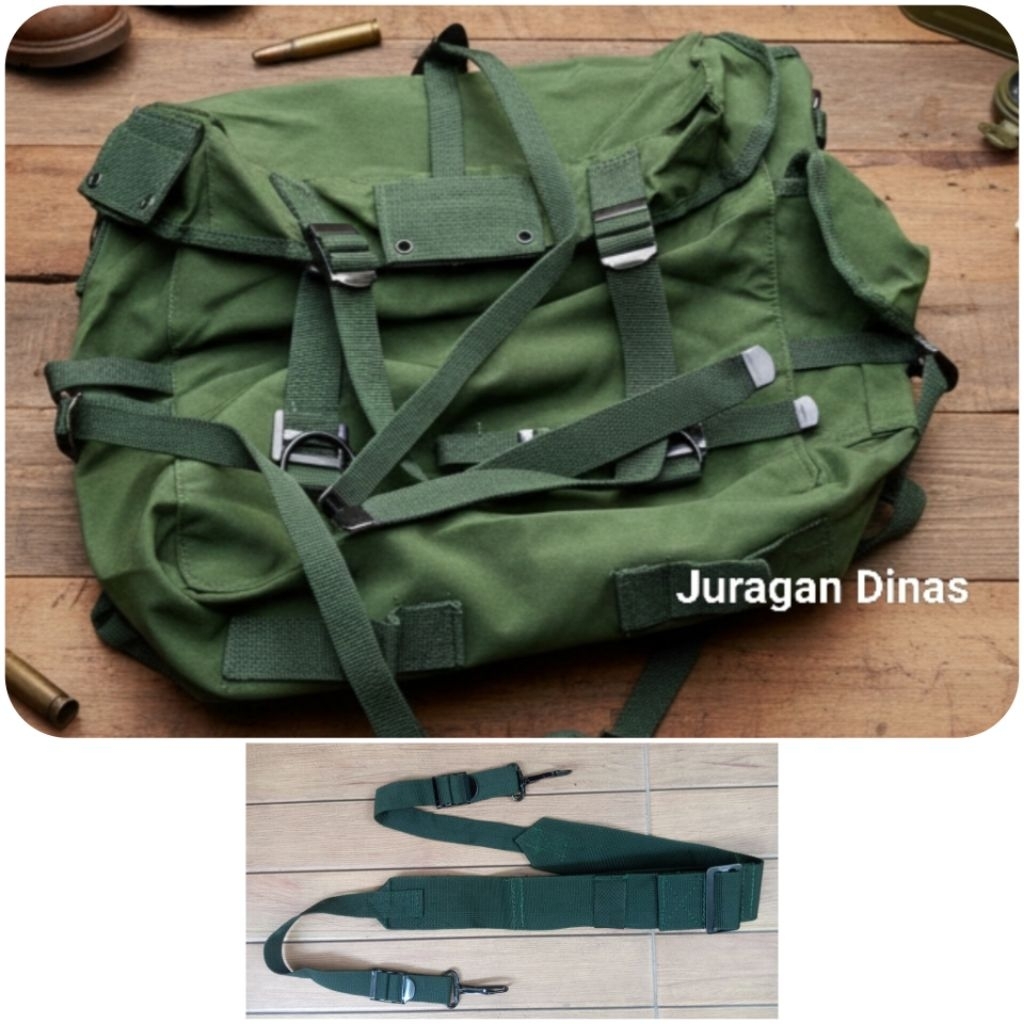 [ +Tali Slempang ] Ransel Tempur M45 Hijau TNI Hitam Brimob Anti Air