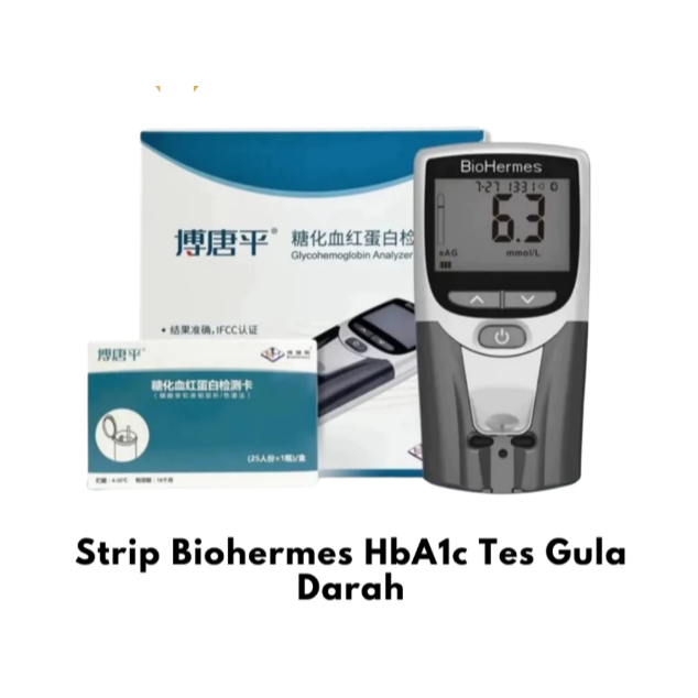 strip biohermes HbA1c tes gula darah