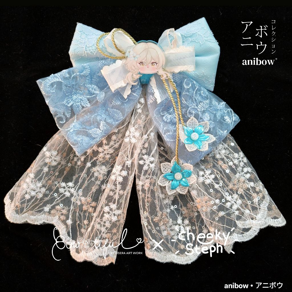 Anibow Lumine 5 Genshin Impact Bow Jepit Rambut Aksesoris Cosplay Hairpiece Headpiece