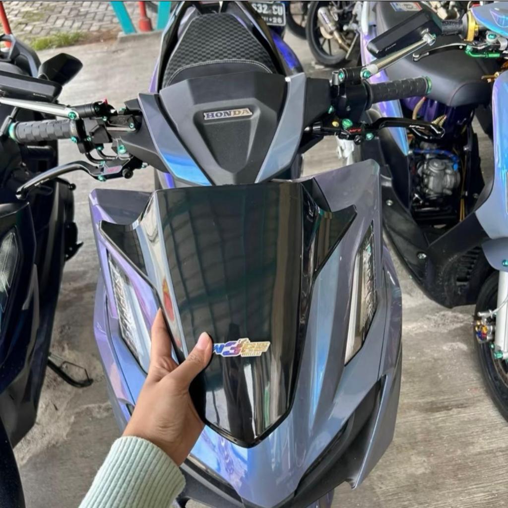 Cover Dasi Buta Polos Tameng Vario 125/150 LED NEW Vario 160 Warna Hitam Glossy Panel Dasi Model But