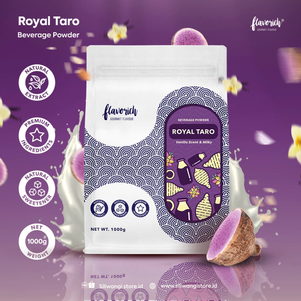 FLAVORICH Bubuk Minuman ROYAL TARO 1000g Untuk Minuman dan Olahan Kue Halal PIRT