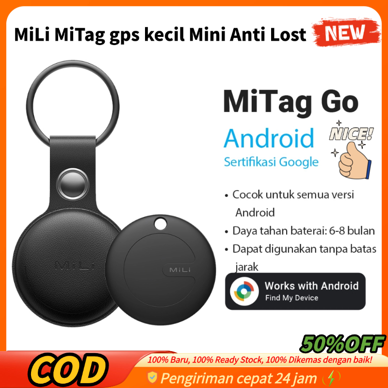 (COD/Gratis Ongkir) MiLi MiTag gps kecil Mini Anti Lost, Smart Tag Pencari Kunci Motor & Barang Hila