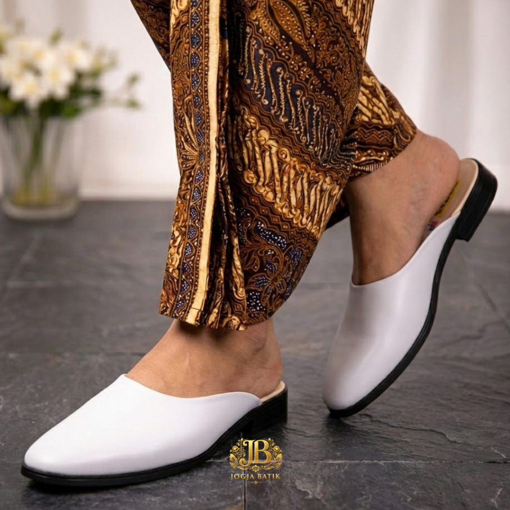 Selop Sandal Pakaian Adat Jawa Pengantin Pria Warna Putih Coklat Hitam