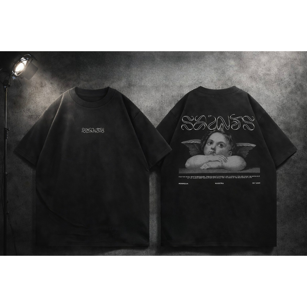 Oversize T-shirt hitam bergambar