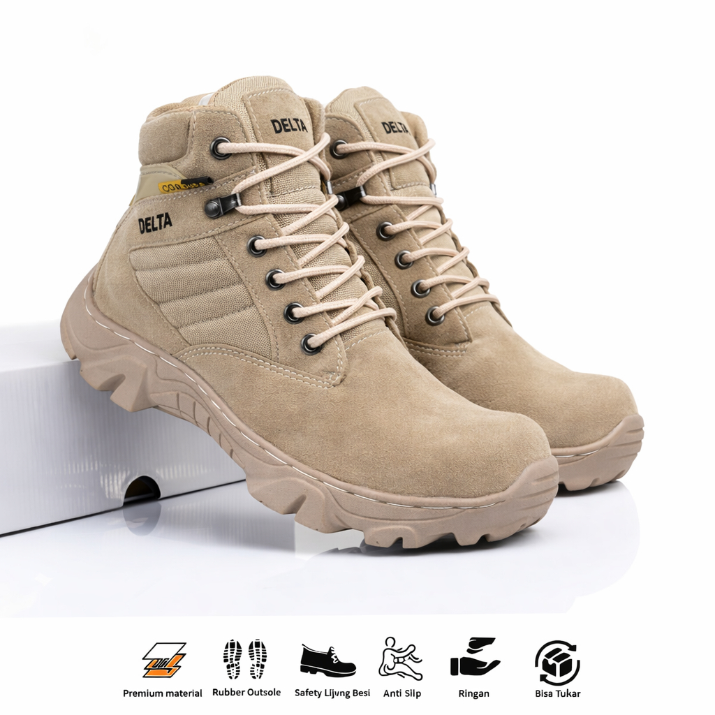 Sepatu Tactical Cordura Boots Safety Ujungbesi Tinggi 8inci High Boots Pria Murah