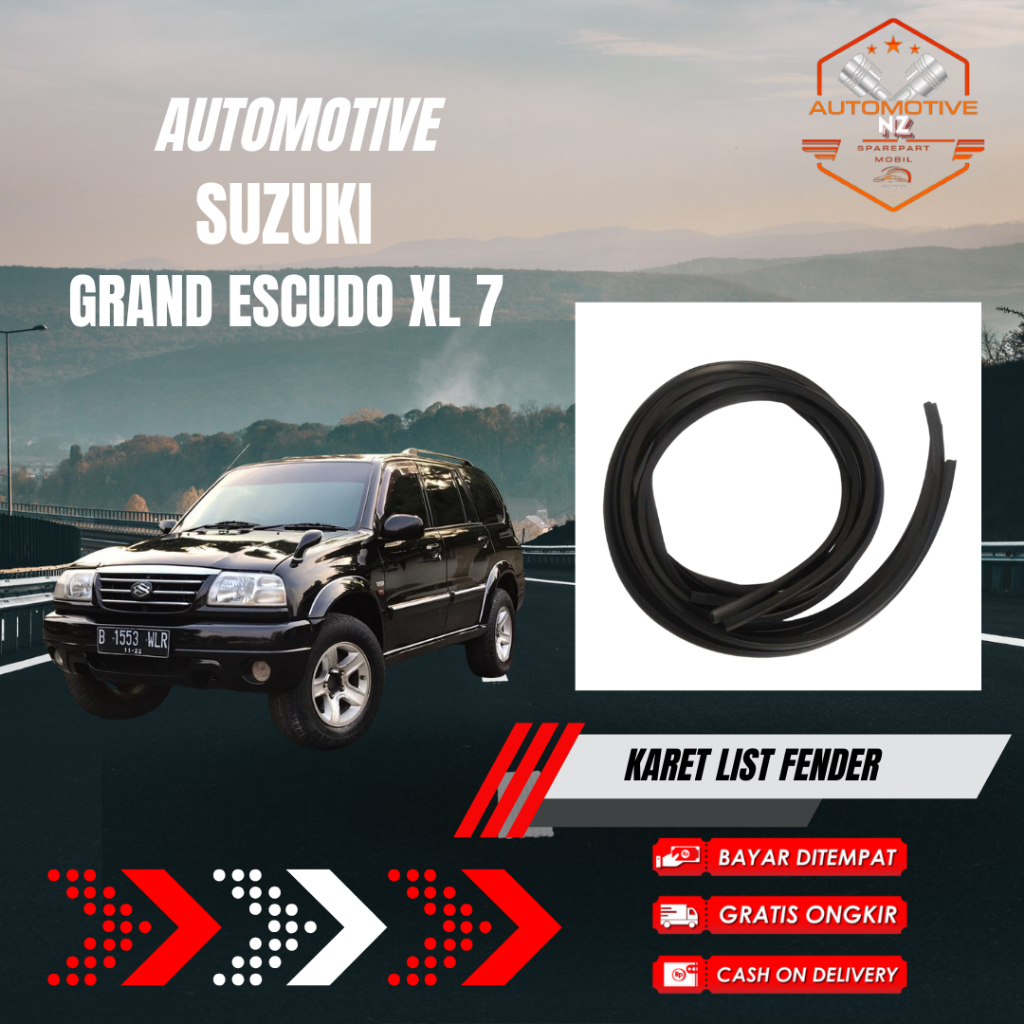 Karet Lis Fender Mobil Suzuki Grand Escudo XL7 | Pelindung Fender Original Look | Tahan Air & Panas