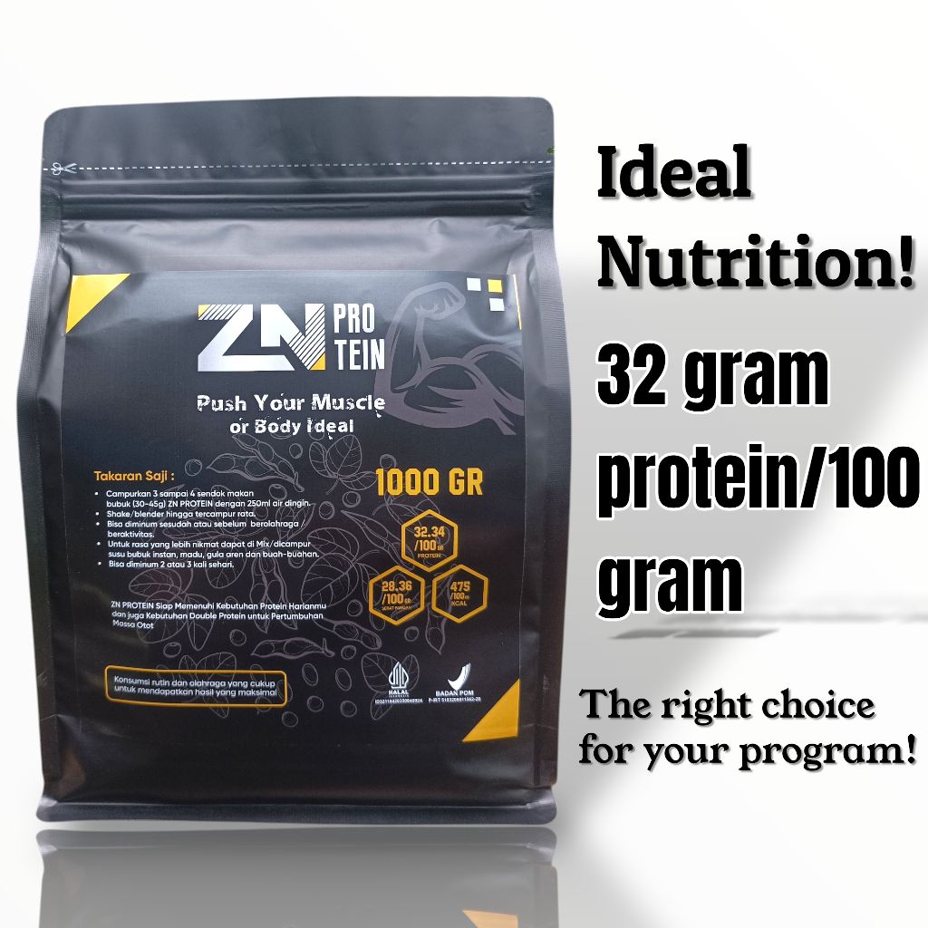 WHEY ZN PROTEIN SUSU KEDELAI BUBUK MURNI 1000 GR