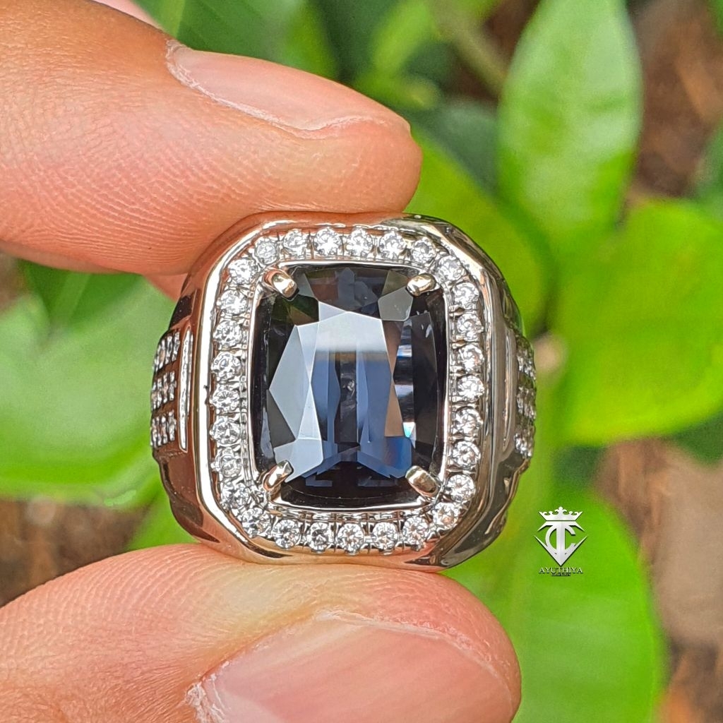 Batu Permata Natural RARE Cobalt Blue Spinel Burma Myanmar 6.19 Ct NTE GRI Memo