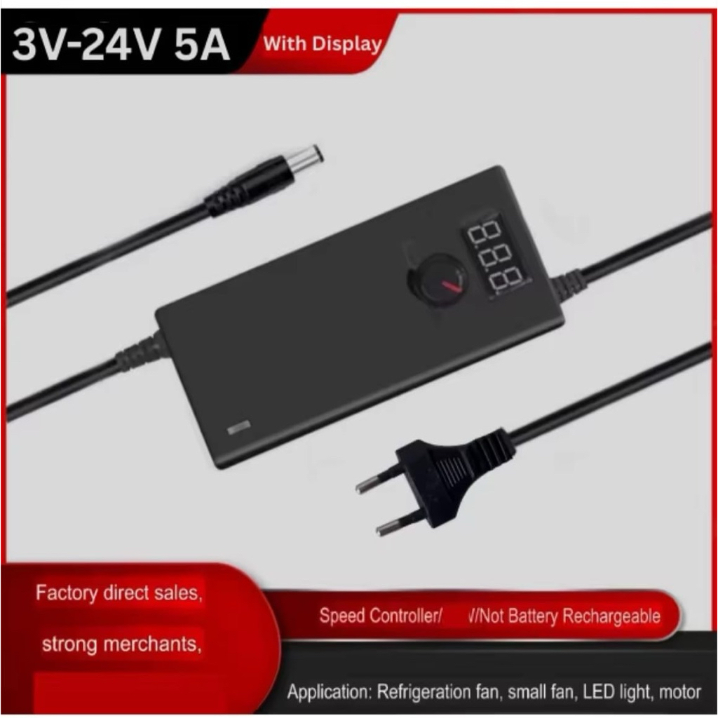 Adjustable Adaptor 3V 24V 3-24V DC 5A  5 Ampere Switching Power Supply SMPS PSU