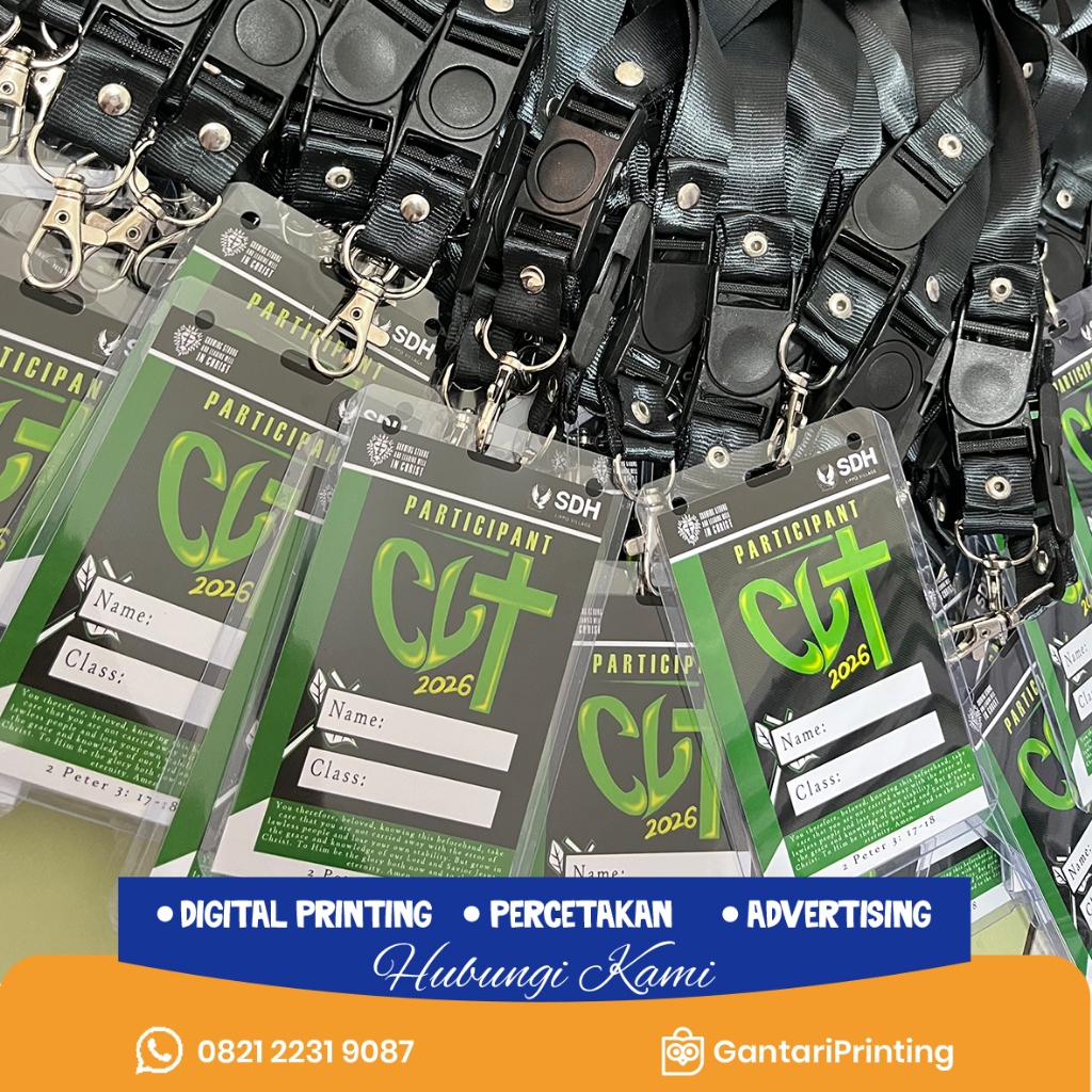 CETAK NAME TAG PANITIA / PAKET NAMETAG /  NAME TAG PANITIA | NAME TAG PESERTA PLASTIK+ TALI+ ISI B1,