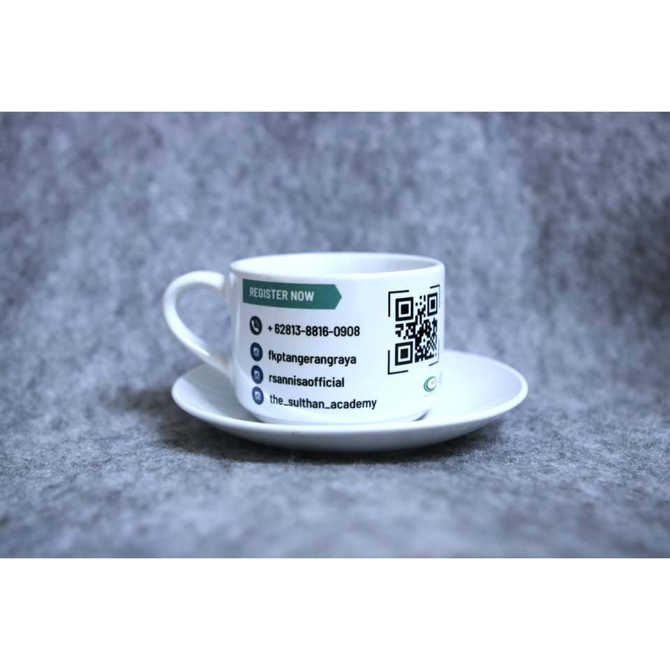 Custom Mug Kopi Set Piring Tatakan