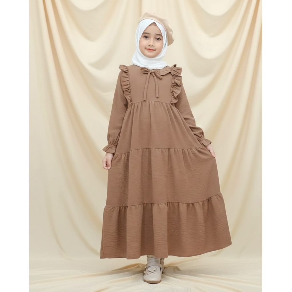 GAMIS ANAK TERBARU CERUTY BABY DOLL Baju Lebaran Kekinian Model Rempel Lucu