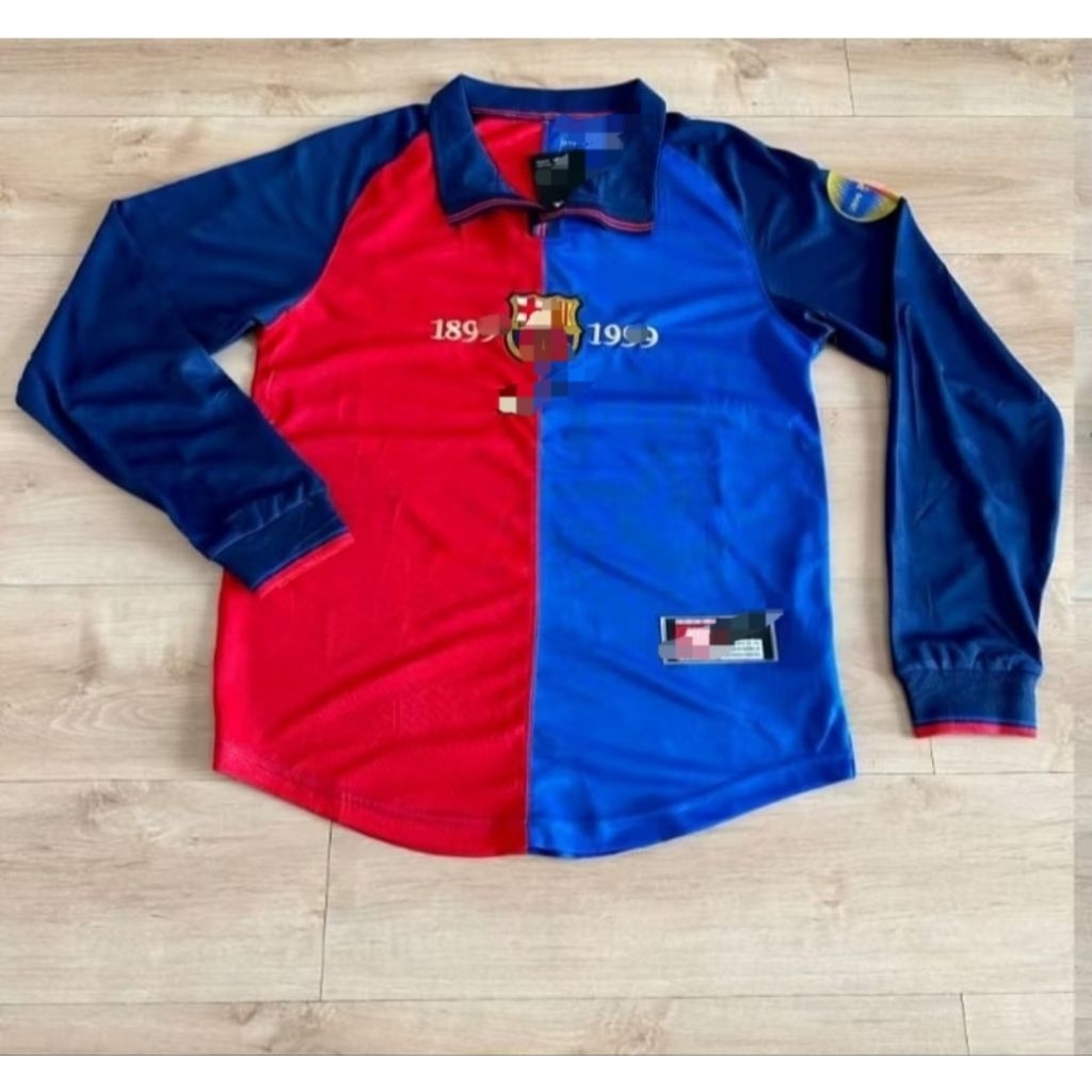 (LONGSLEEVE/LS) JERSEY BARCELONA HOME RETRO CENTENARY 1999 2000 KLASIK LENGAN PANJANG GO GRADE ORI
