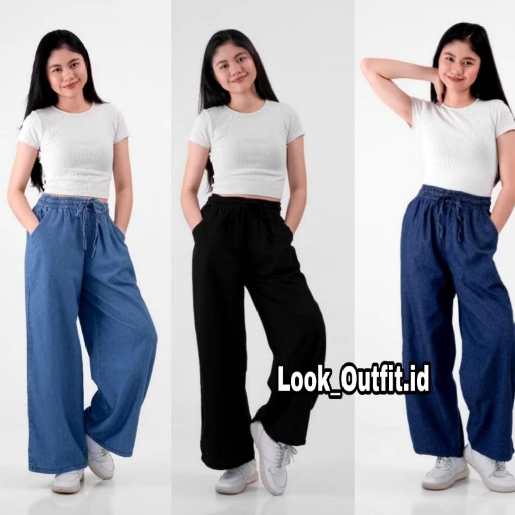 KULOT JEANS ORIGINAL//CELANA KULOT JEANS JUMBO PINGGANG KARET MUAT BB.40 sampai BB.100 KG