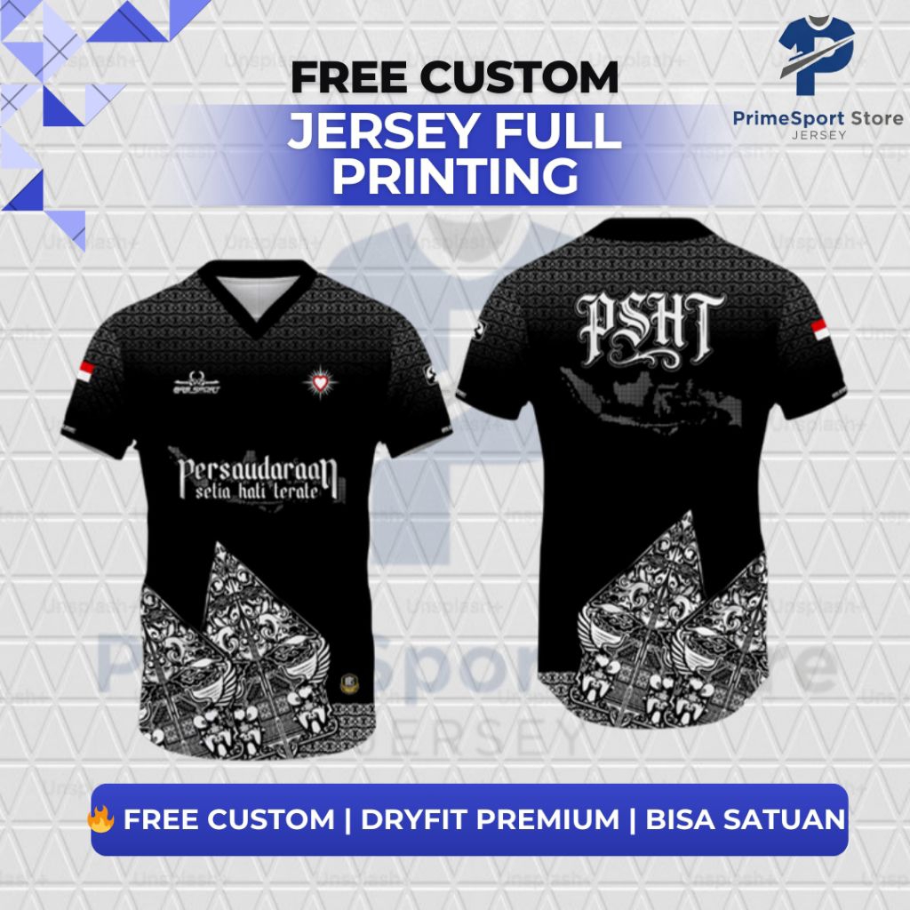 Kaos Jersey PSHT Custom Full Printing | Bebas Custom Desain Dan Nama