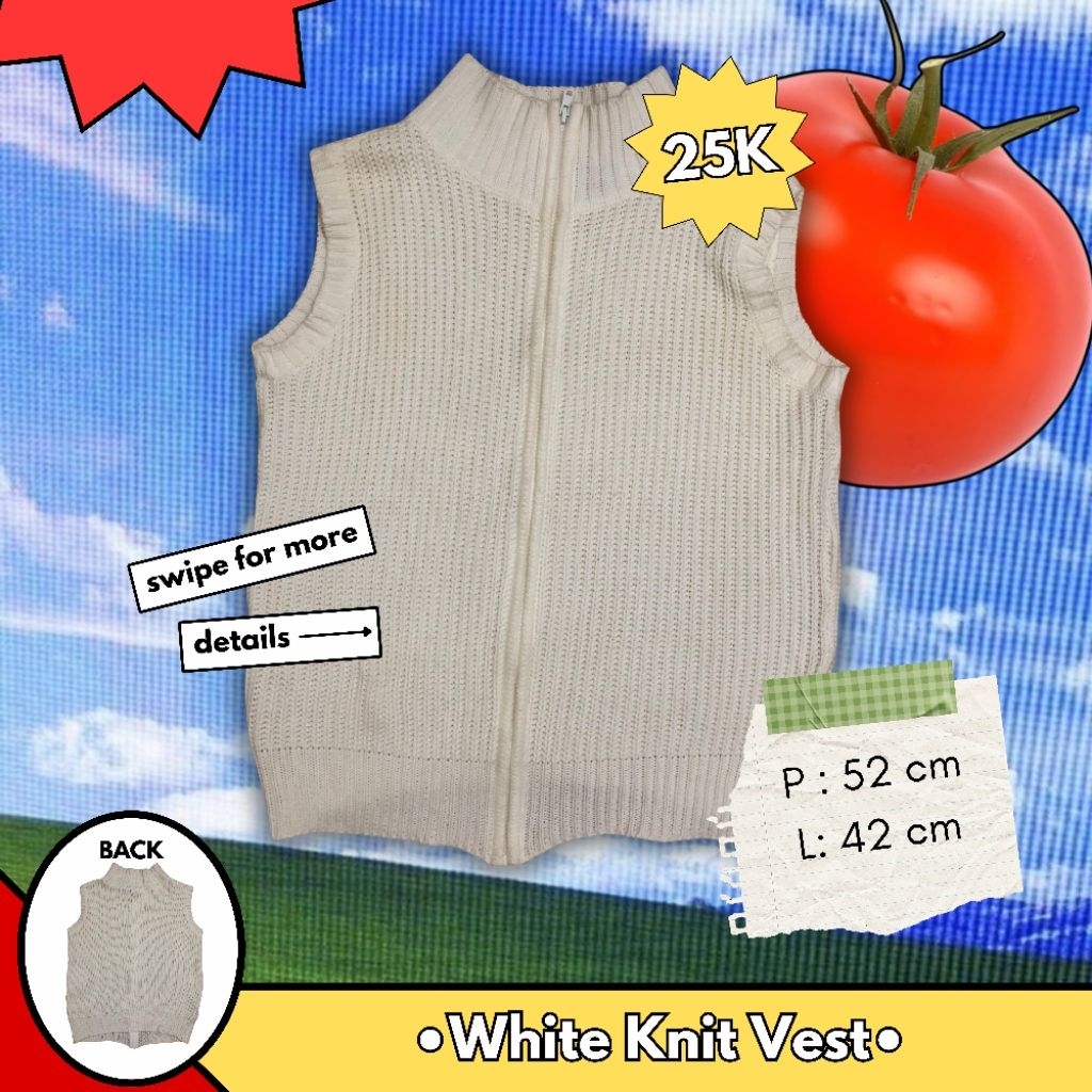 vest rajut putih preloved