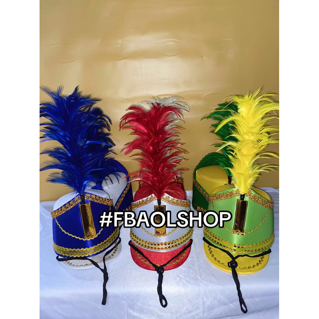 Topi pasukan drumband + bulu bisa request warna dan ukuran paud sampai sma