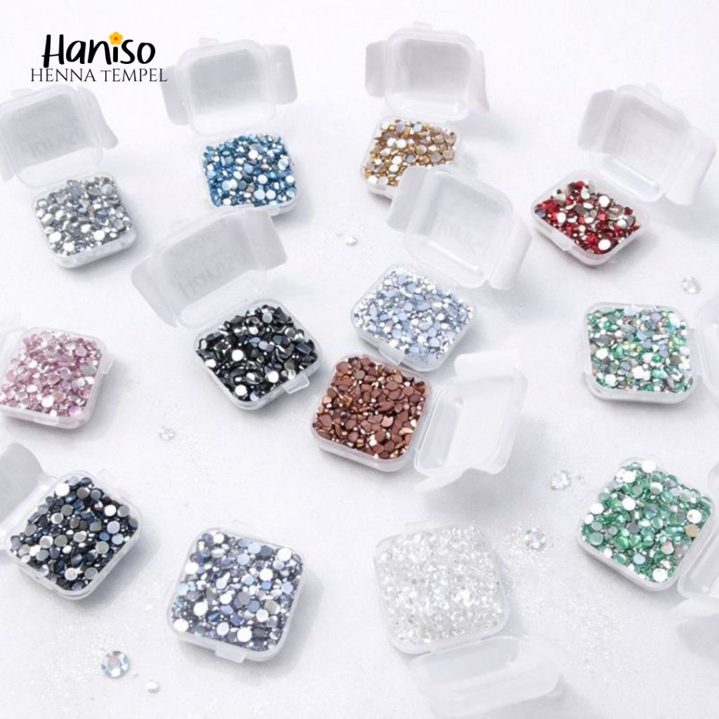 Haniso Manik Manik Kristal Henna Premium Rhinestone Gemstone Crystal Manik Manik Henna Kristal 2mm