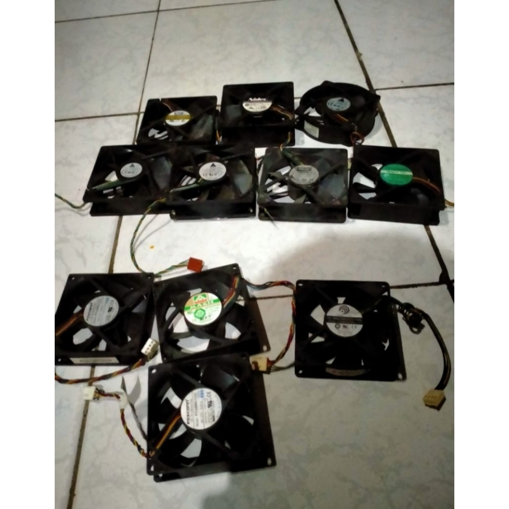 kipas dc 12v 9x9 bekas copotan normal