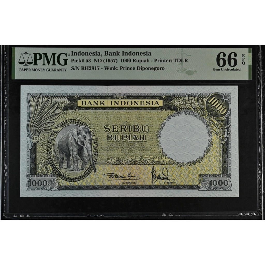 Koleksi Uang Kuno Langka Indonesia, Bank Indonesia, 1000 Rupiah ND (1957) - Printer: TDLR