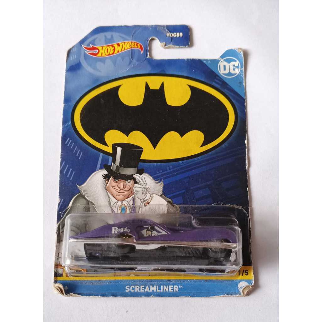 Hot Wheels - Screamliner Purple Batman Series DC Penguin Broken Card