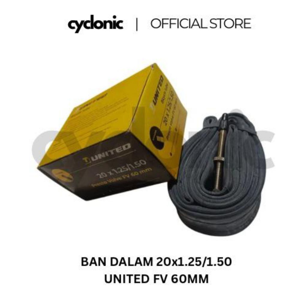 Ban Dalam Sepeda 20 x 1.25 - 1.50 United Presta FV 60mm