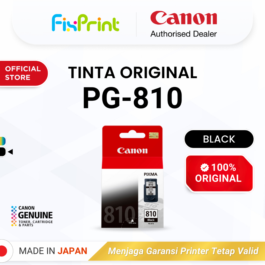 100% ORIGINAL Tinta Canon PG 810 Black - Printer iP2770 MP258 MP287 - Tinta Asli