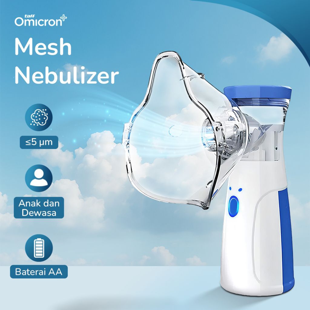 Alat Terapi Pernapasan Inhaler Nebulizer Alat Bantu Asma Pilek Batuk Obat Cair FREE BATERAI