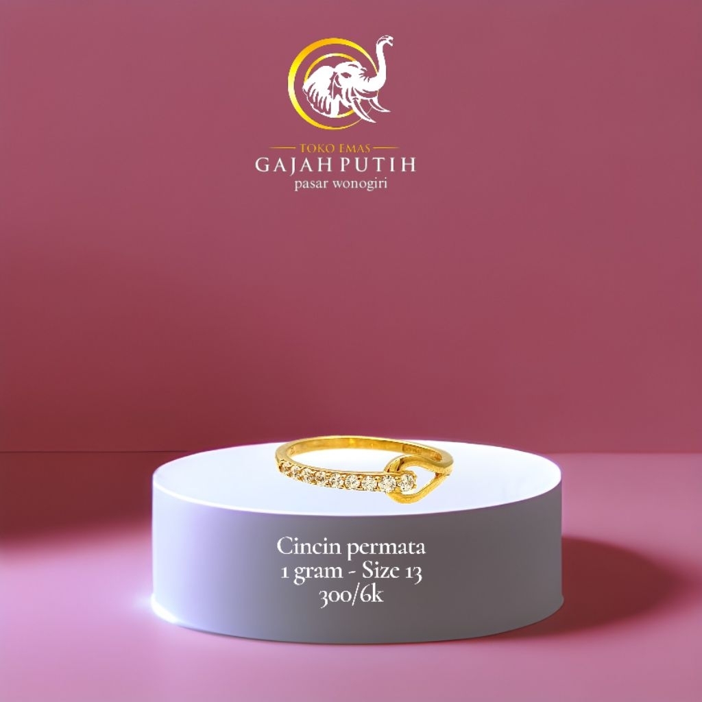 Cincin emas permata 1 gram