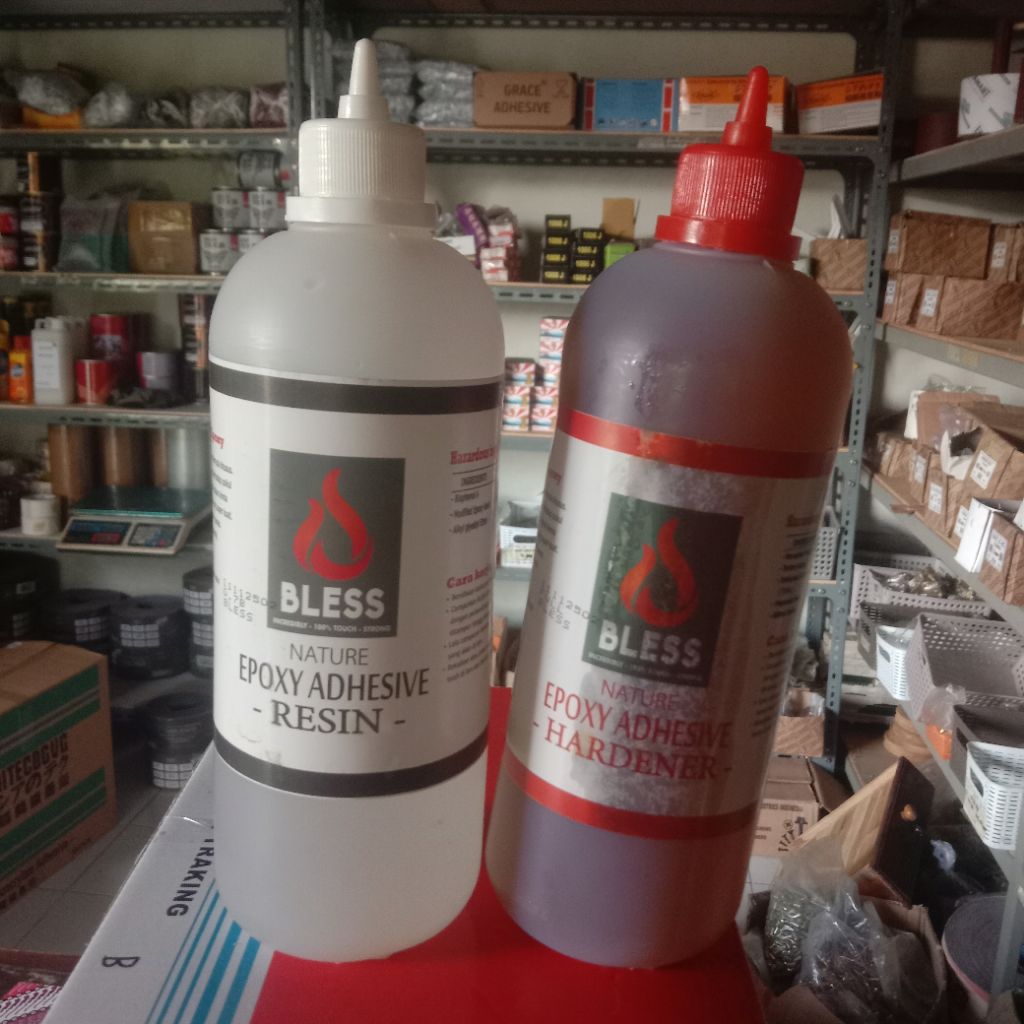 Lem Epoxy Bless Original | Resin & Hardener | Lem Besi Kayu Batu Super Kuat