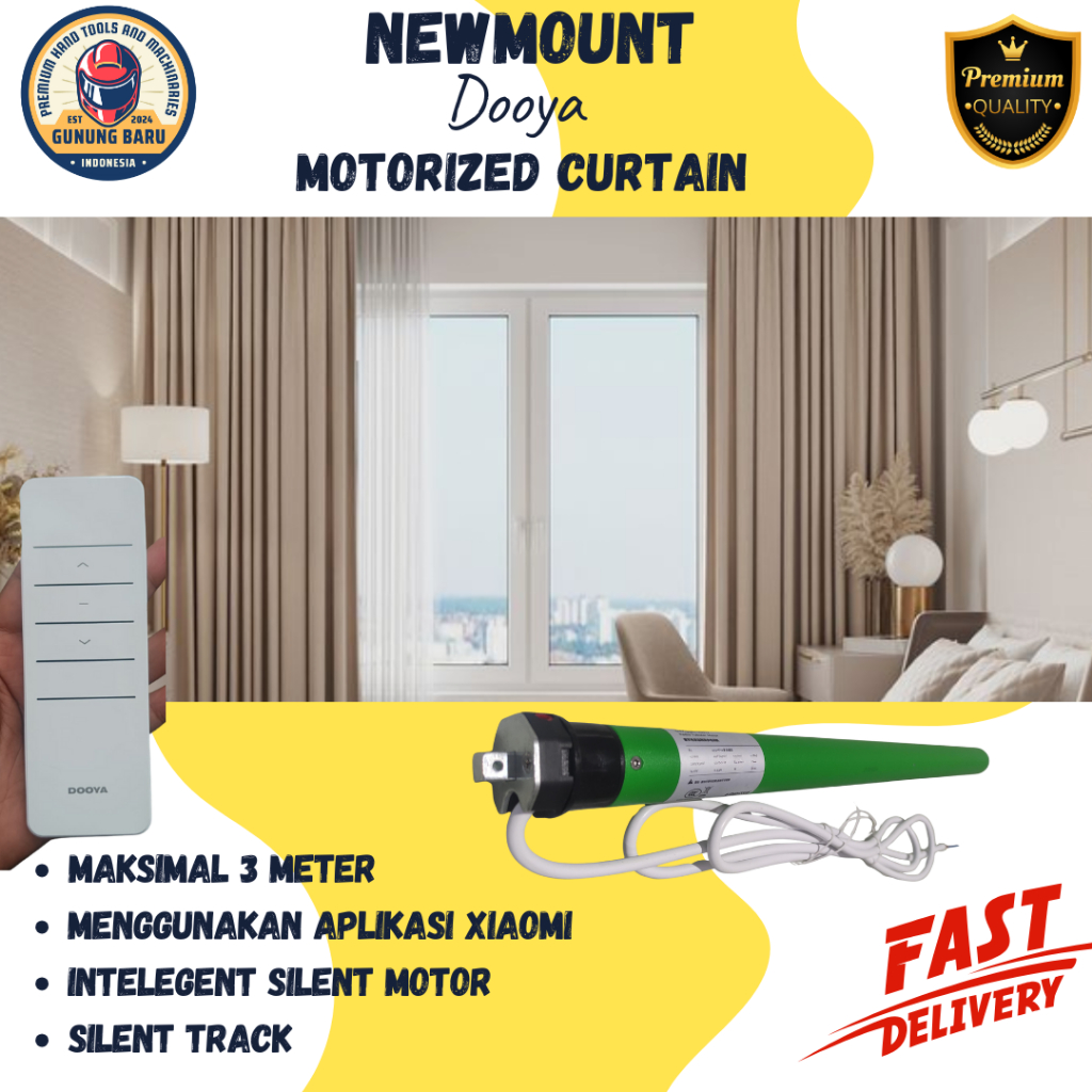NEWMOUNT Smart Electric Gorden Otomatis - Tirai Gulung Otomatis Xiaomi Apps Silent track