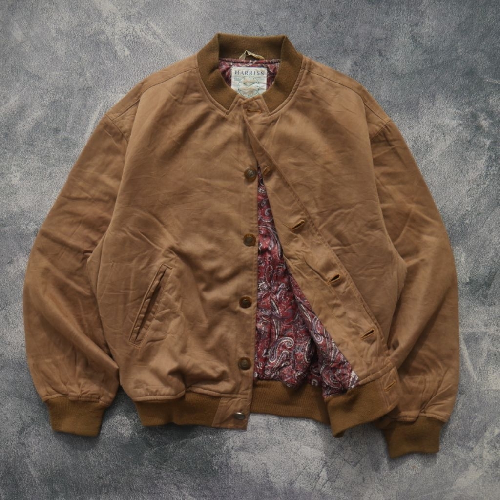 Harriss Vintage VTG Suede Bomber Jacket
