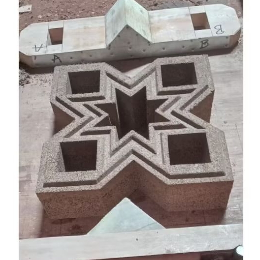 Cetakan Loster Roster Tumbuk Loster beton 1 Muka bahan Kayu 20x20x10