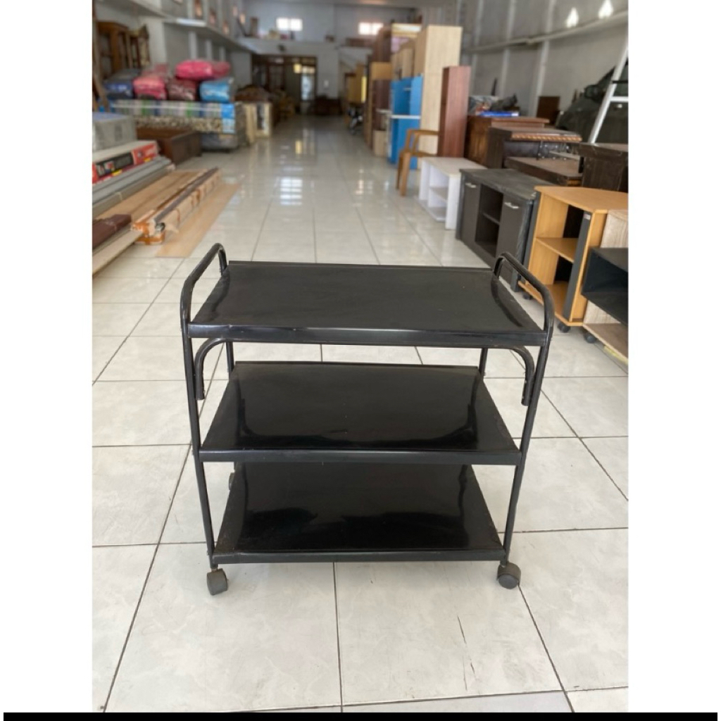 Rak TV besi 3 susun tinggi 61cm/rak tv besi/rak tv besi warna hitam/rak tv serbaguna